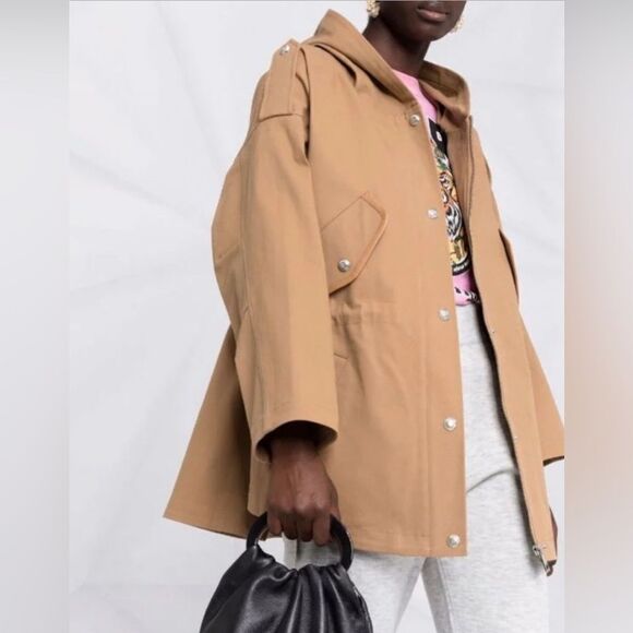 Maje Gangzyum Hooded trench Windbreaker barn chore Jacket Preppy. 2/L or XL - Picture 2 of 16